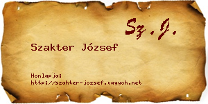 Szakter József névjegykártya